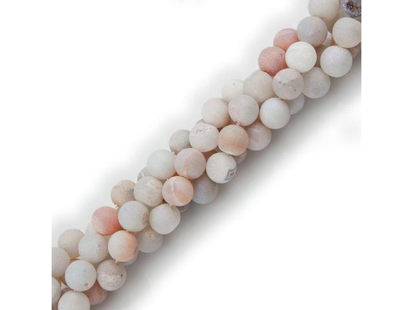 Matte Natural Druzy Agate Round Gemstone Beads, 10mm (strand)