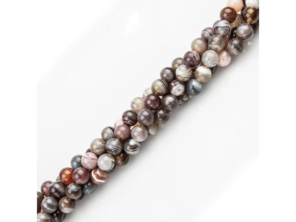 Botswana Agate 8mm Round Gemstone Beads (strand)