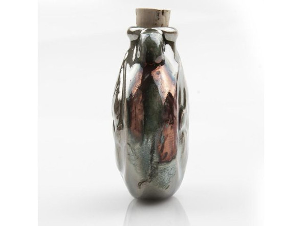 Ceramic Raku-style Pendant, Orca Bottle (Each)