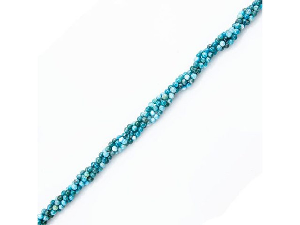 Blue Apatite AAA 4mm Round Gemstone Beads (strand)