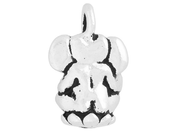 TierraCast 18mm Ganesh Charm - Antiqued Silver Plated (Each)