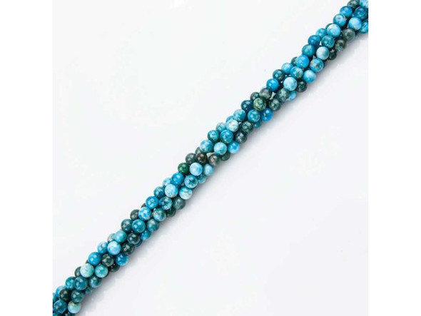 Blue Apatite AAA 6mm Round Gemstone Beads (strand)