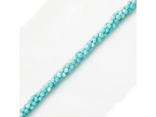 4mm Faceted Diamond Cut Coin Gemstone Bead, Amazonite (strand)