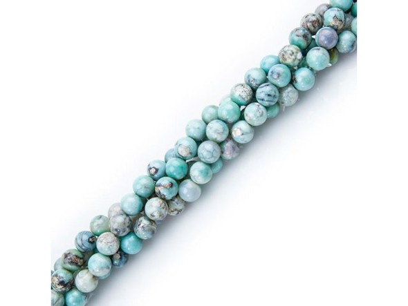 10mm Round Gemstone Bead, Terra Agate - Turquoise (strand)