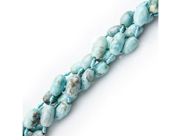 15x20mm Barrel Gemstone Bead, Terra Agate - Turquoise (strand)