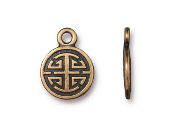 TierraCast Chinese Lu Charm - Antiqued Brass Plated (Each)