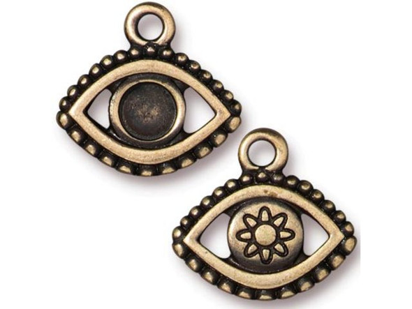 TierraCast Evil Eye Charm - Antiqued Brass Plated (Each)