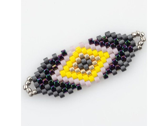 35x12mm Beaded Connector, Focal - Pansy (Each)