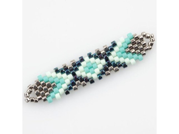 42x14mm Beaded Connector, Elongated - Marina (Each)