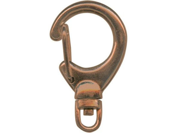 Antiqued Copper Plated Swivel Clip, Auto Close, Teardrop, 33x20mm (12 Pieces)