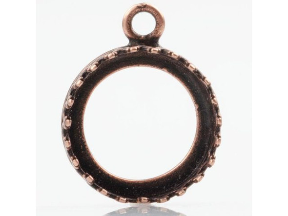 JBB Findings Antiqued Copper Plated Pendant Bezel Setting, 1 Loop, 12mm I.D. (Each)