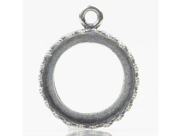 JBB Findings Antiqued Silver Plated Pendant Bezel Setting, 1 Loop, 14mm I.D. (Each)