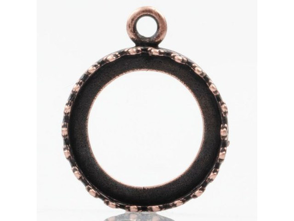 JBB Findings Antiqued Copper Plated Pendant Bezel Setting, 1 Loop, 14mm I.D. (Each)