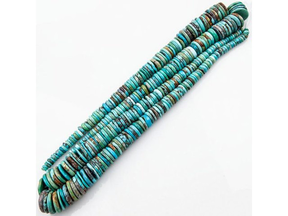 Chinese Turquoise Graduated Heishi Gemstone Beads, 5-16mm - Special Purchase (strand)