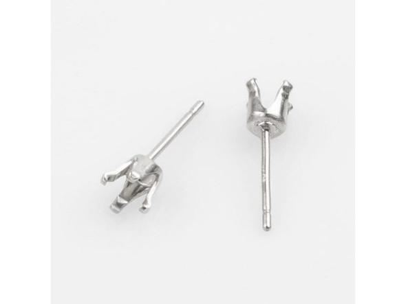 Sterling Silver Snap-in Post Earring Setting (pair)