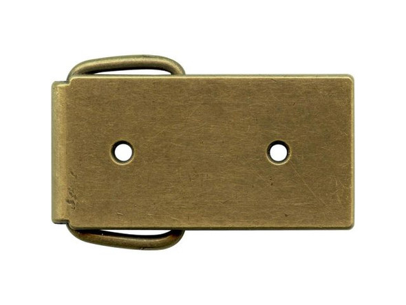 Antiqued Brass Plated Belt Buckle Blank, Rectangle, 1" Loop (Each)