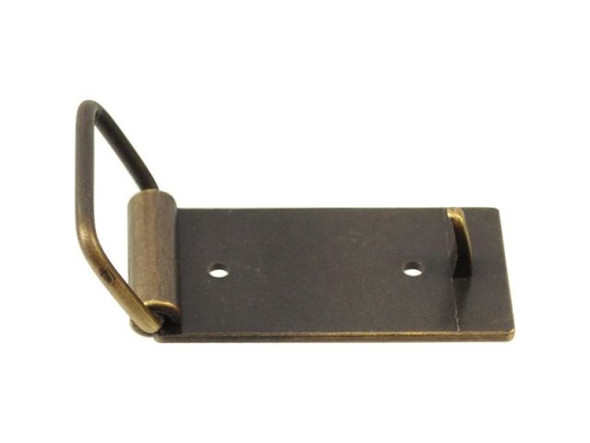 Antiqued Brass Plated Belt Buckle Blank, Rectangle, 1" Loop (Each)