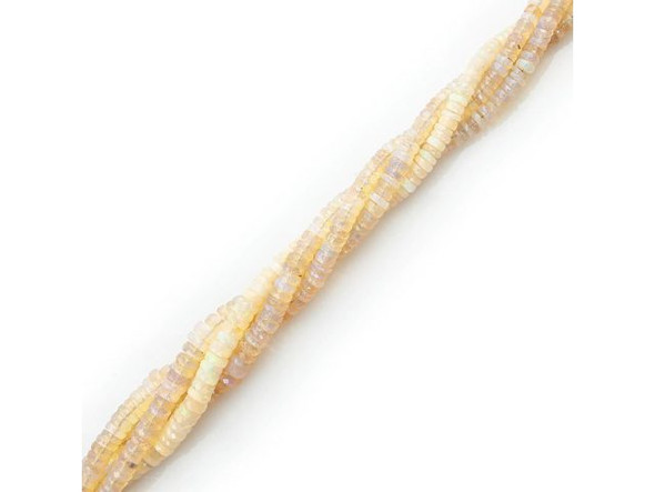 Ethiopian Opal Gemstone Faceted Heishi Beads, 4-6.5mm, Graduated - Special Purchase (strand)