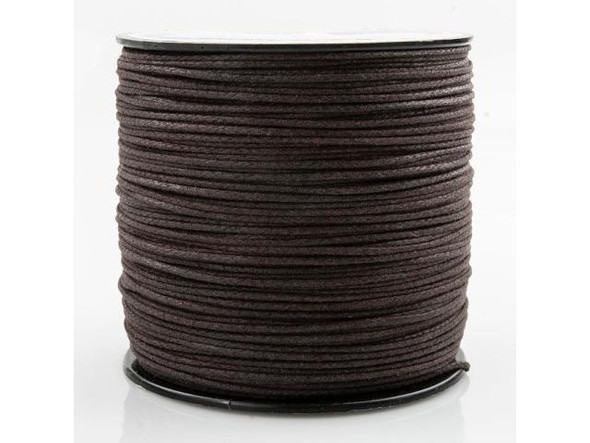 Waxed Cotton Cord, 1mm, 150yd - Brown (150 yard)