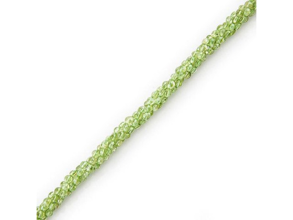 4mm Faceted Diamond Cut Coin Gemstone Bead, Peridot (strand)