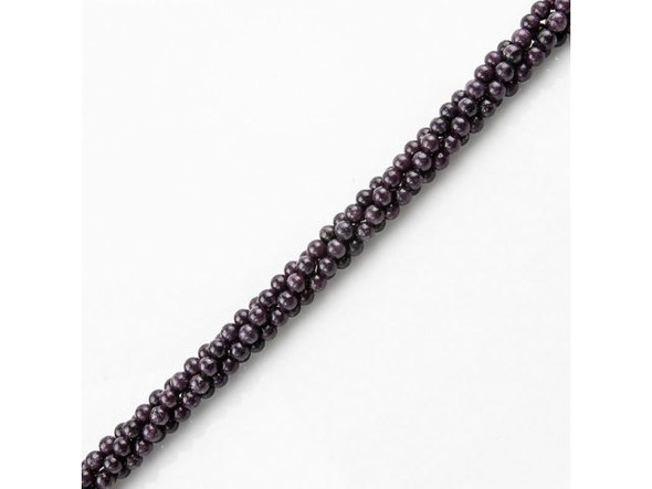 Lepidolite beads are cut from an uncommon mica that has been inconsistently available in the mineral market. Also known as gem lepidolite, lavenderine, and lepidolite mica, this semiprecious gemstone is a by-product of mining lithium. Unpolished lepidolite appears scaly, and its name derives from the Greek word lepidos, which translates to "scale." The color in these semiprecious beads ranges from violet to pale pink or white (or, occasionally, gray or yellow). Lepidolite beads can contain black markings which further add to their visual appeal. This gemstone is purported to have a calming effect, relieve muscle pain, relax nerves, and connect the heart and crown to bring spiritual understanding of pain and suffering. Lepidolite is also said to help people meet the challenges of change in their lives! Lepidolite rough is found in Zimbabwe, Sweden, Argentina, Canada (Quebec), Madagasgar, Russia, and the U.S.A. (California and Maine).  Please see the Related Products links below for similar items, and more information about this stone.