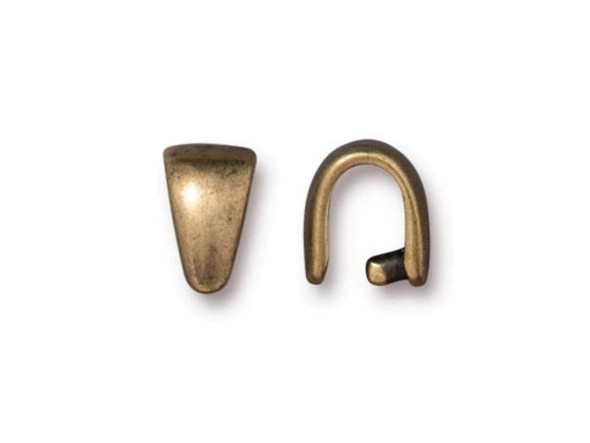 TierraCast Smooth Pinch Bail - Antiqued Brass Plated (Each)