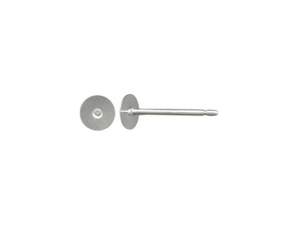 Stainless Steel Earring Post Findings, 4mm Flat Pad (100 Pieces)