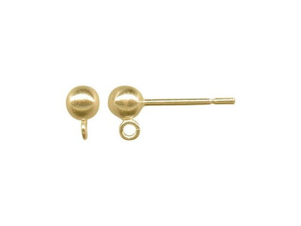 14kt Gold-Filled Earring Post Finding w Loop and 4mm Ball (pair)