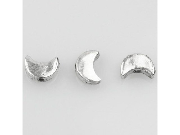 Sterling Silver Tiny Crescent Moon Bead (Each)