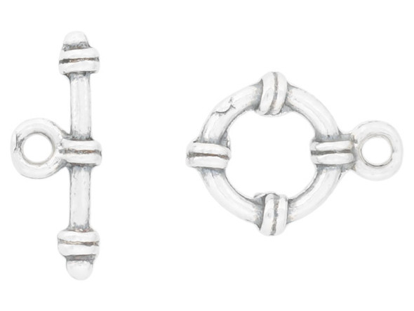 Sterling Silver Tiny Round Toggle Clasp (Each)