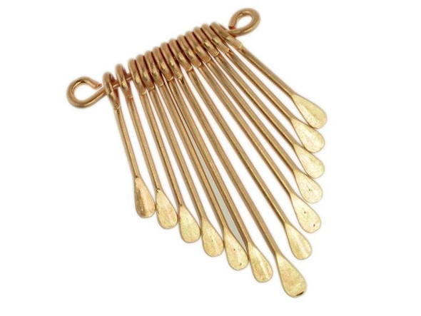 29x40mm Graduated Connector, Long Flattened Paddle Set - Satin Gold Plated (Each)