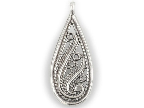 Sterling Silver Filigree Teardrop Pendant (Each)