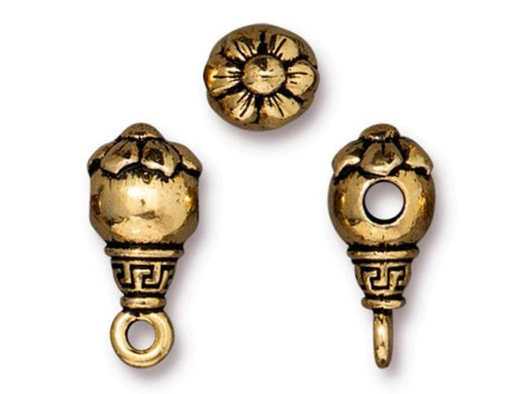 TierraCast Blossom Guru Bead - Antiqued Gold Plated (Each)