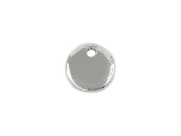 Sterling Silver Disk Charm, 9.3mm (each)