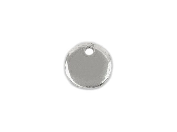 Sterling Silver Disk Charm, 9.3mm (Each)