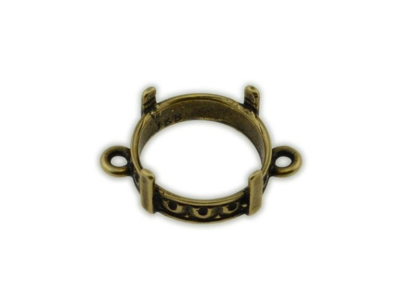 Rivoli Bezel Setting, 2 Loop, 12mm I.D. - Antiqued Brass Plated (Each)