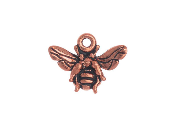 TierraCast Honeybee Charm - Antiqued Copper Plated (Each)