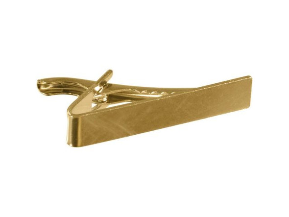 Yellow Plated Tie Bar, 1.6x0.3" (12 Pieces)