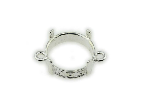 Rivoli Bezel Setting, 2 Loop, 12mm I.D. - Silver Plated (Each)