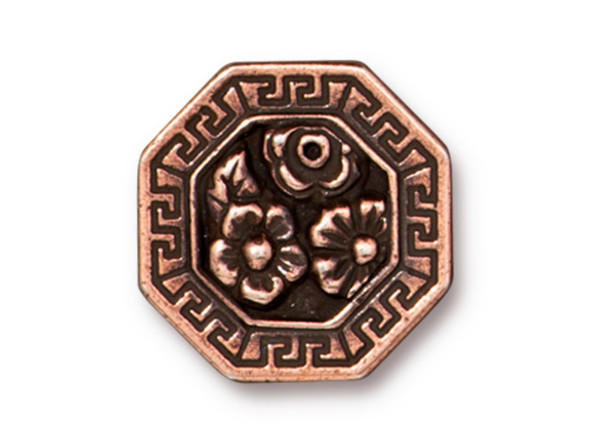 TierraCast Blossom Button - Antiqued Copper Plated (Each)