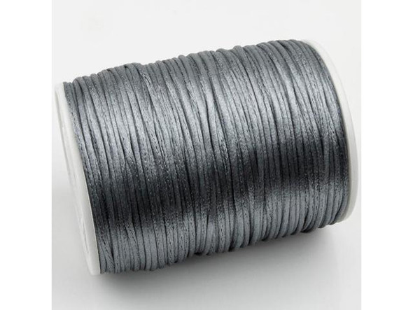 2mm Dark Grey Satin Cord - 144 yards (Spool)