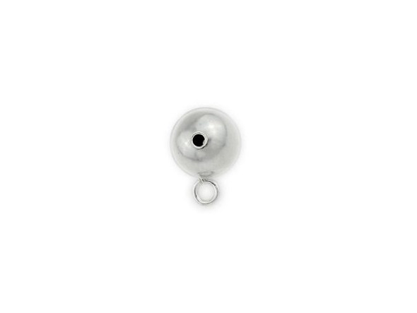 Sterling Silver 6mm Round Bead / Bail with Loop (Each)