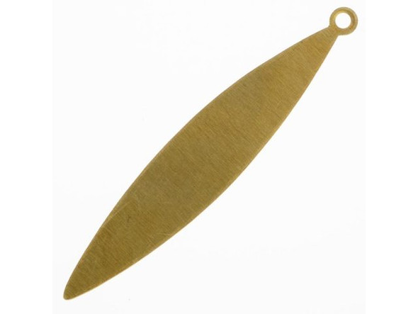 Brass Stamping Blank, Long Oval Drop, 41mm (Each)