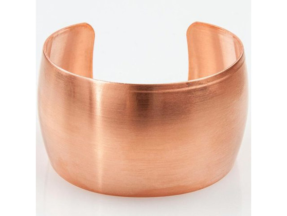 Copper 1-1/2" Domed Cuff Bracelet Finding (Each)