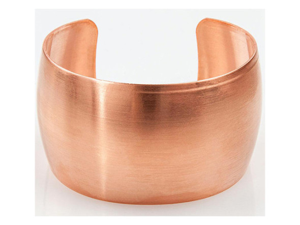Copper 1-1/2" Domed Cuff Bracelet Finding (Each)