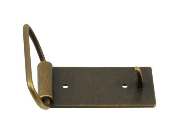 Antiqued Brass Plated Belt Buckle Blank, Rectangle, 1.5" Loop (Each)