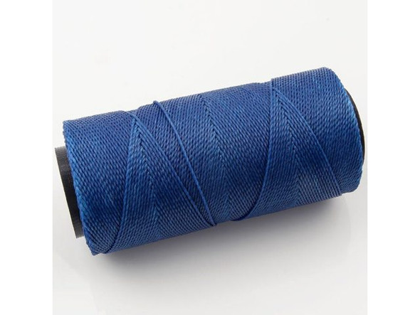 Waxed Polyester Cord, 2-ply - Cobalt (Spool)
