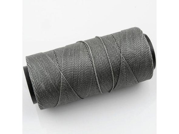 Waxed Polyester Cord, 2-ply - Dark Grey (100 gram)