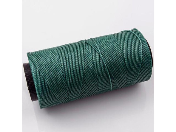 Waxed Polyester Cord, 2-ply - Teal Green (100 gram)