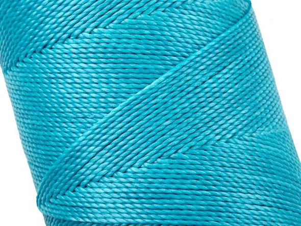 Waxed Polyester Cord, 2-ply - Aqua (100 gram)